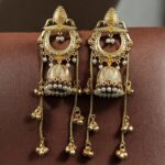 Bulk 178 Beautiful Gold Plated Kashmiri Jhumka Earrings with Premium Stone Pearl Work - "Yellow"