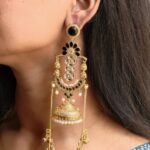 Bulk 40 Premium Long Kashmiri Jhumka Earrings with Traditional Adorable Designs - "Black"