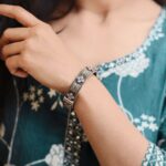 Bulk 176 Attractive Silver Replica Bracelet with Elegant Traditional Art Work - "Babypink"