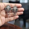 Silver replica oxidized Ganesha design earcuff for women