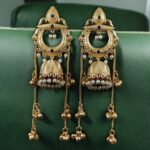Bulk 180 Beautiful Gold Plated Kashmiri Jhumka Earrings with Premium Stone Pearl Work - "Blue"