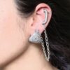 Silver Replica Beautiful Design Telephone Earcuff | Stone Work Oxidized Jewelry For Girls 13 Silver replica oxidized telephone earcuff with stone work