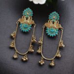Bulk 68 Stunning Peacock Kashmiri Earrings with Royal Traditional Design - "Aqua"
