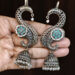 Bulk 172 Stunning Oxidised Jhumka Earcuff with Elegant Traditional Statement Design - "Aqua"
