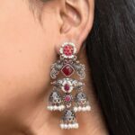 Bulk 26 Stunning Peacock Two Tone Earrings with Elegant Premium Finish - "Red"
