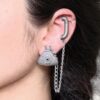 Silver Replica Beautiful Design Telephone Earcuff | Stone Work Oxidized Jewelry For Girls 11 Silver replica oxidized telephone earcuff with stone work