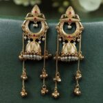 Bulk 186 Beautiful Gold Plated Kashmiri Jhumka Earrings with Premium Stone Pearl Work - "Red"