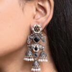 Bulk 24 Stunning Peacock Two Tone Earrings with Elegant Premium Finish - "Black"