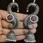 Bulk 164 Stunning Oxidised Jhumka Earcuff with Elegant Traditional Statement Design - "Red"