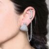 Silver Replica Beautiful Design Telephone Earcuff | Stone Work Oxidized Jewelry For Girls 9 Silver replica oxidized telephone earcuff with stone work