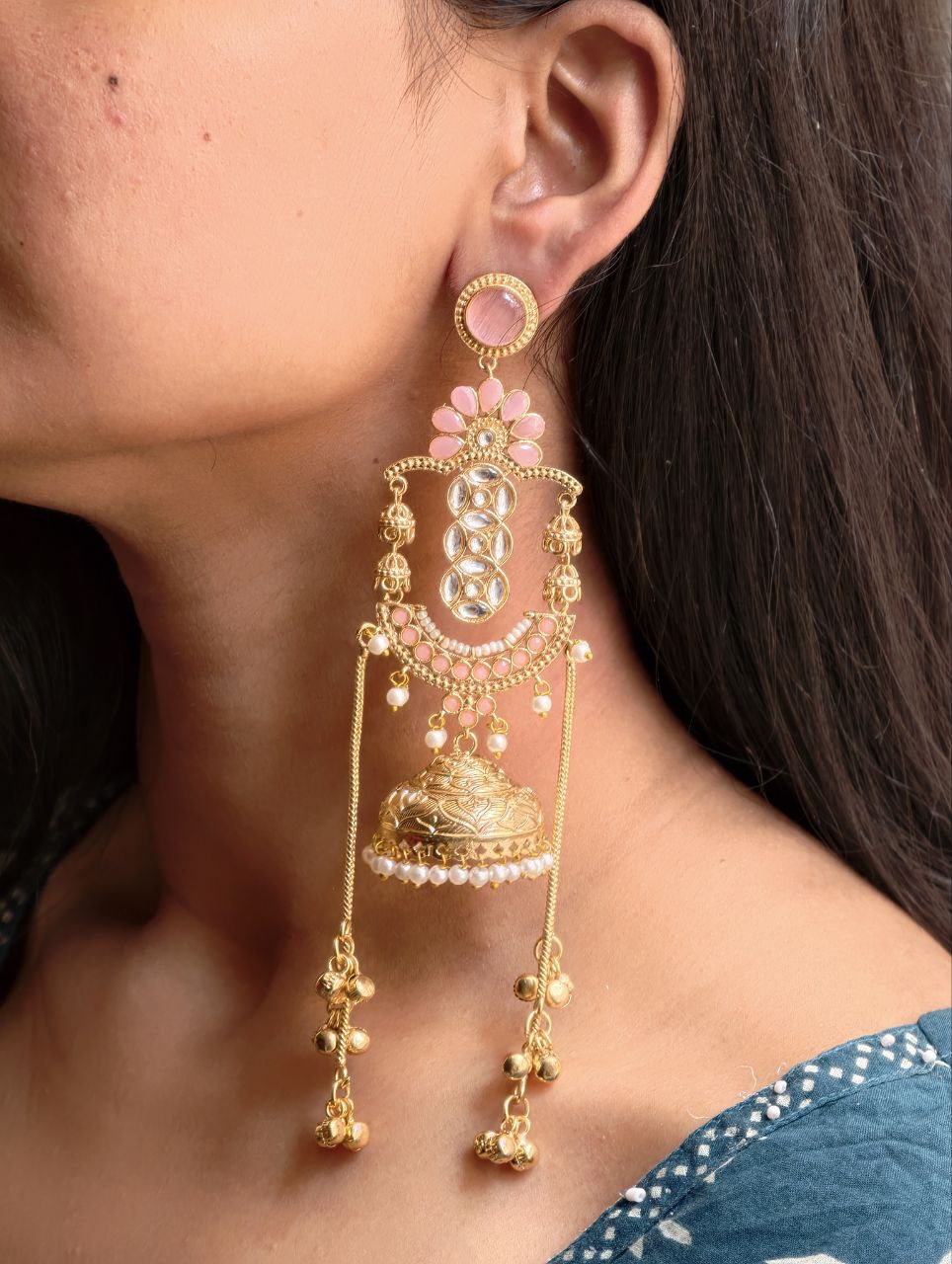 Premium Long Kashmiri Jhumka Earrings with Traditional Adorable Designs 8 Elegant Long Kashmiri Jhumka Earrings in antique gold finish