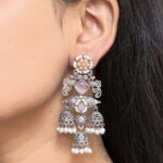 Bulk 36 Stunning Peacock Two Tone Earrings with Elegant Premium Finish - "Babypink"
