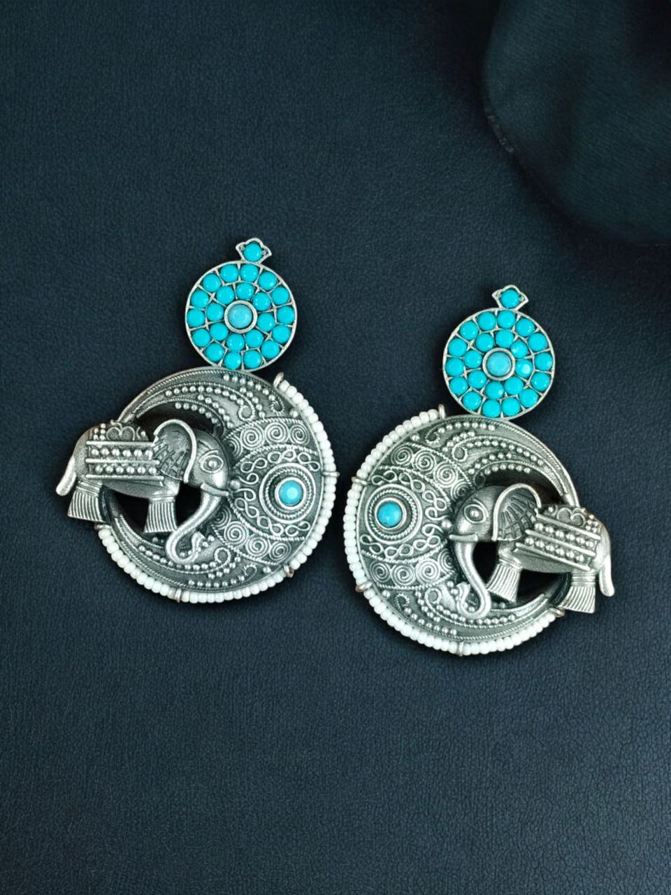 Traditional Elephant Design Earrings | Stone & Pearl Detailing Beautiful Jewelry Gift For Her 10 Elephant design earrings with stone and pearl detailing