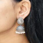 Bulk 8 Premium Silver Look Like Jhumka Earring Perfect for Any Cotton Kurti - "Grey"