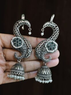 Oxidised jhumka Earcuff brass traditional statement jewelry for women