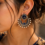Antique Silver Earring Vintage Style for Beautiful Pearl work Detailing