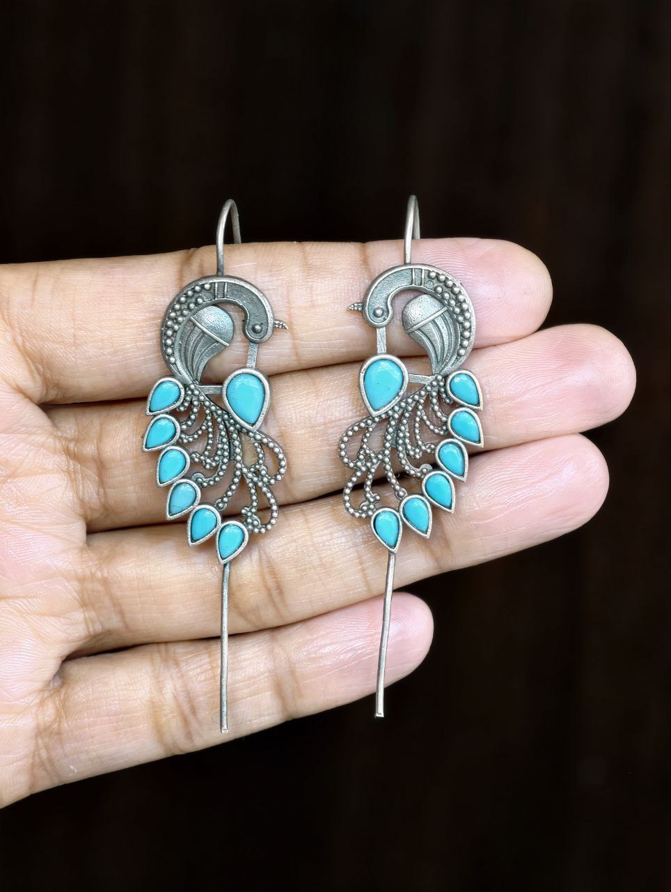 Graceful Ethnic Peacock Earcuff with Exquisite Traditional Detailing 2 Ethnic Peacock Earcuff brass traditional ear jewelry for festive occasions