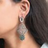 Stunning Silver Flower Dangler with Elegant Ethnic Appeal 17 Elegant Silver Flower Dangler with detailed floral design