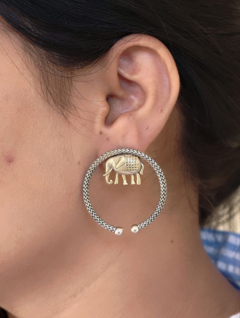 Beautiful Traditional Elephant Studs Elegant Ethnic Statement Jewelry for Women
