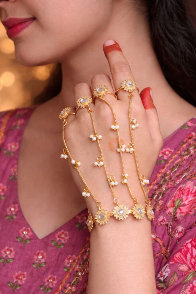 Beautiful Amazing Flower Hathphool for Elegant Traditional Hand Jewelry