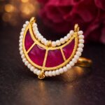 Bulk 4 Meenakari Moon Ring Elegant Stunning Traditional Design for Graceful Women - Red
