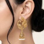 Golden Peacock Jhumka Elegant Dazzling Traditional Earrings for Stunning Ethnic Style