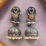 Fashion-forward Best Oxidised Replica Bird Jhumka Earrings - "Yellow"