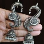 Bulk 158 Stunning Oxidised Jhumka Earcuff with Elegant Traditional Statement Design - "Baby Pink"