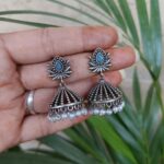 Bulk 128 Elegant Silver Lotus Jhumka Earring | Perfect Daily Wear Jewelry - "MInt"