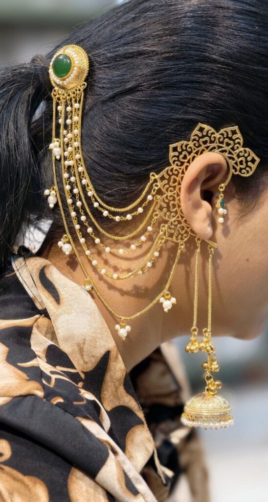 Elegant Floral Art Non Piercing Kashmiri Jhumka for Women | Beautiful Gift For Her