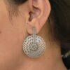 Traditional Round Stud oxidised brass ethnic stud earrings for women