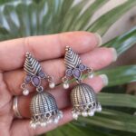 Bulk 32 Elegant Leaf Design Jhumka Earrings – Stunning Traditional Partywear Jewelry - ''BabyPink''