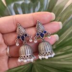 Bulk 30 Elegant Leaf Design Jhumka Earrings – Stunning Traditional Partywear Jewelry - Blue