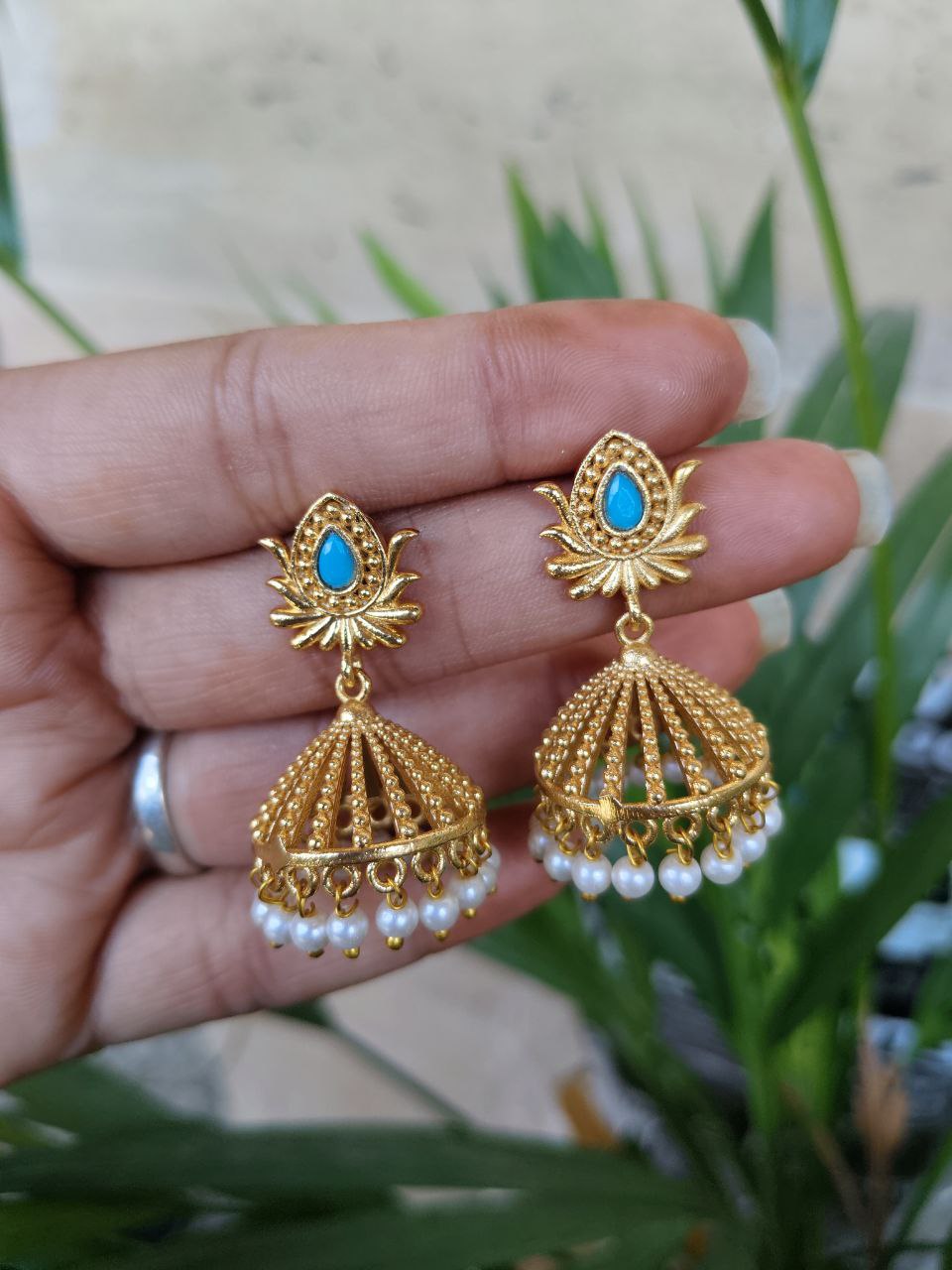 Elegant Gold Plated Lotus Jhumka Earrings for Stunning Traditional Look 8 Gold Plated Lotus Jhumka Traditional Indian Floral Design Earrings