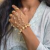 Gold Plated Flower Kashmiri Hathphool Traditional Bridal Hand Jewelry