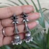 Silver Dangler Jhumka traditional oxidized silver tone dangler earrings for women