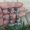 Silver Dangler Jhumka traditional oxidized silver tone dangler earrings for women