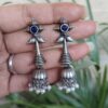 Silver Dangler Jhumka traditional oxidized silver tone dangler earrings for women