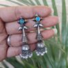 Silver Dangler Jhumka traditional oxidized silver tone dangler earrings for women