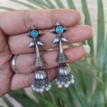 Bulk 120 Unique Silver Dangler Jhumka Earrings | Amazing Statement Earrings for Stylish Party Wear Look - "Aqua"