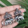 Vintage Elephant Studs antique style elephant design brass earrings for girls