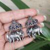 Vintage Elephant Studs antique style elephant design brass earrings for girls
