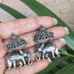 Bulk 100 Vintage Elephant Studs – Charming Earrings for Beautiful Style - "Green"