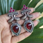 Bulk 56 Antique Peacock Earring With Amazing Traditional Design Detailing - "Red"