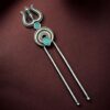 Elegant Silver Trishul Hairpin for Women Traditional Hair Accessory