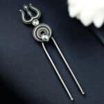 Bulk 42 Elegant Silver Trishul Hairpin for Women Stylish Adorable Hair Accessory - "White"