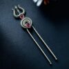 Elegant Silver Trishul Hairpin for Women Traditional Hair Accessory