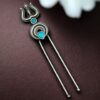 Elegant Silver Trishul Hairpin for Women Traditional Hair Accessory