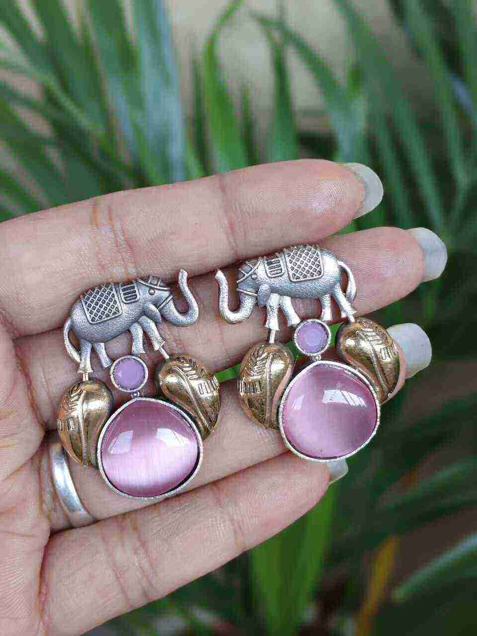 Beautiful Two-Tone Elephant Studs Earring for Daily wear Jewelry 8 Traditional oxidized elephant studs earring stylish animal motif jewelry for women