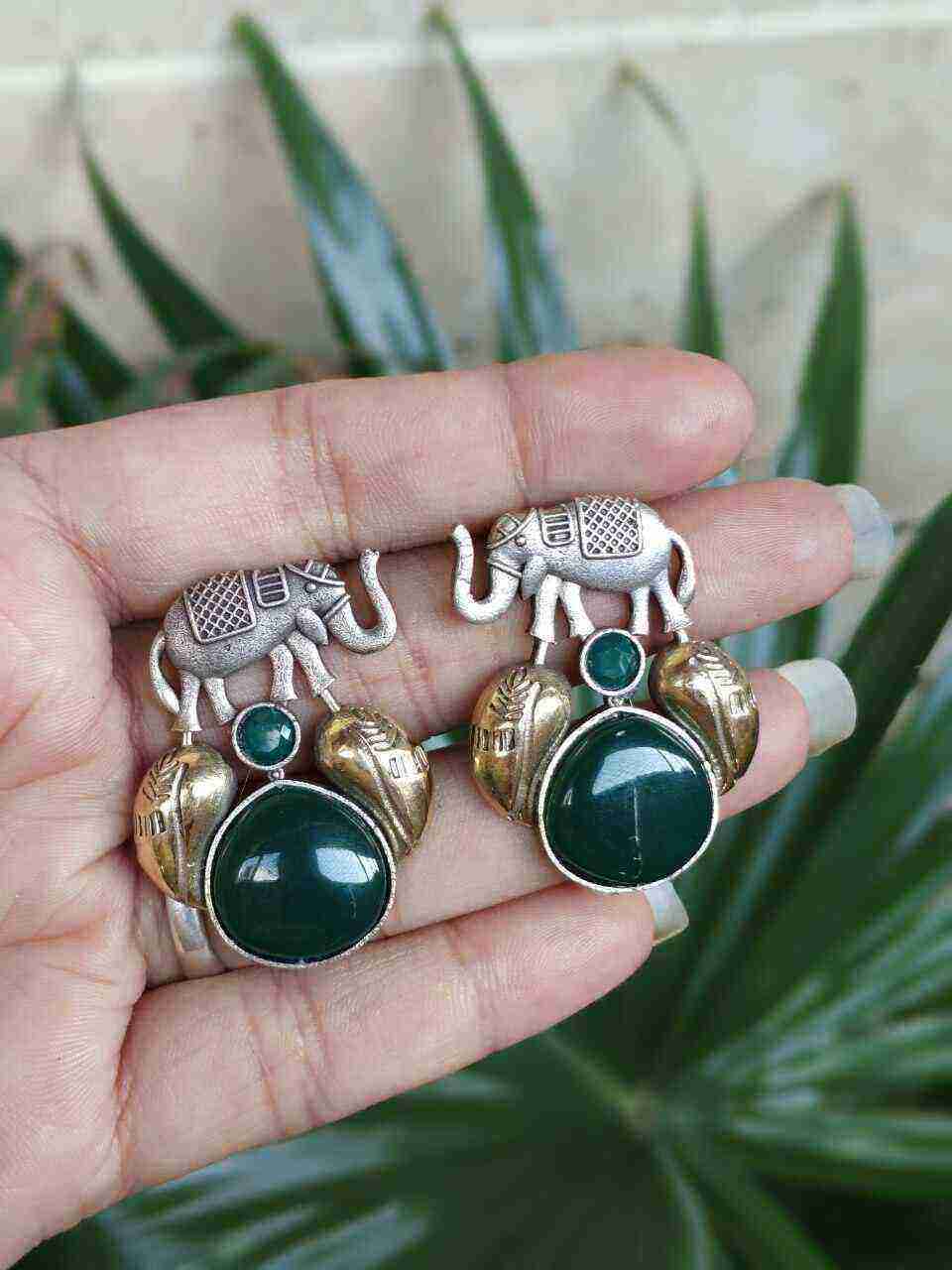 Beautiful Two-Tone Elephant Studs Earring for Daily wear Jewelry 5 Traditional oxidized elephant studs earring stylish animal motif jewelry for women